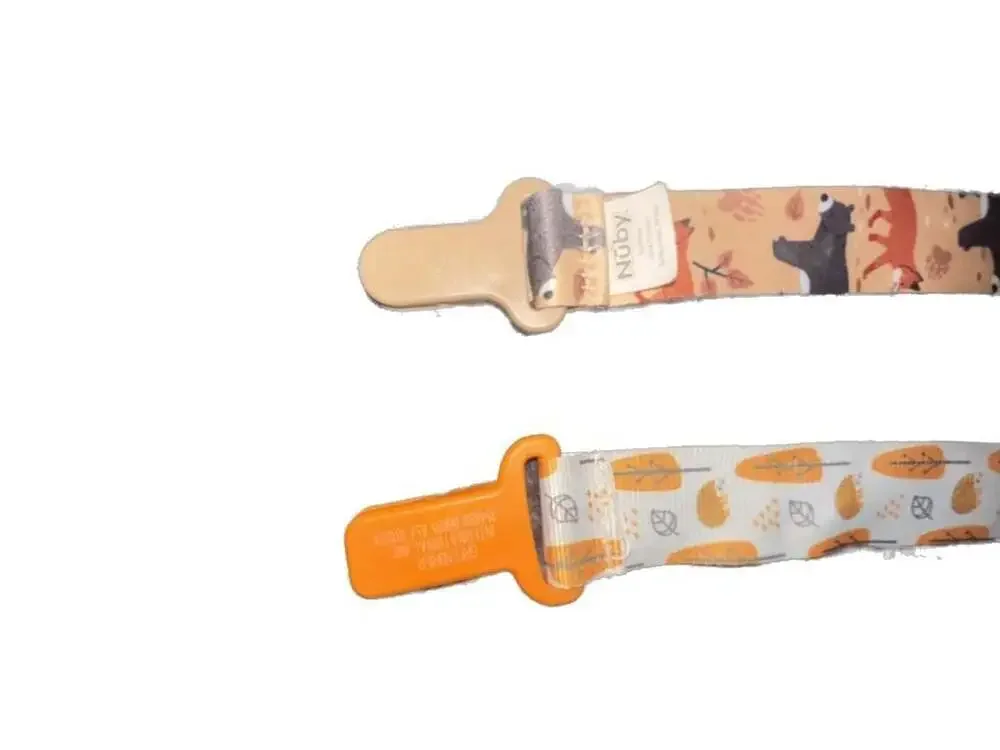 Nuby Woodland Animal and Leaf Print Pacifier Clips - 2 Pc